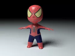 Chibi Spiderman 2002 movie red suit 3D model