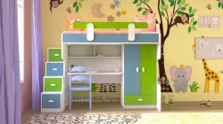 Children bed design full 3d scene 3D model