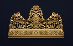 Classic Carved Bed 3D model 07 3D model