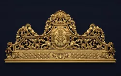 Classic Carved Bed 3D model 08 3D model