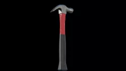 Claw Hammer 450g brushed Low-poly 3D model