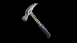 Claw Hammer Irwin 16oz brushed iron Low-poly 3D model