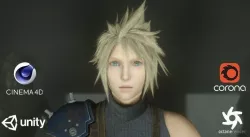 Cloud Strife - Final Fantasy 7 Remake Low-poly 3D model
