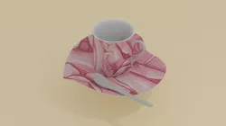Coffee cup heart 3D model