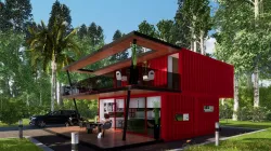 CONTAINER HOUSE Low-poly 3D model