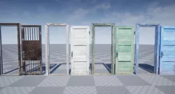 Door Pack Asset 8 models in one material Low-poly 3D model