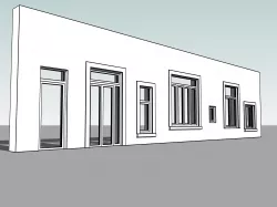 Door window asssembly optional transom and side panels 3D model
