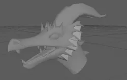 Dragon Head Base Mesh - OBJ Low-poly 3D model