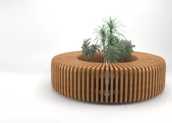 Elegant Parametric wooden bench 3D model