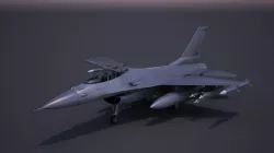 F - 16 fighter   Low-poly 3D model