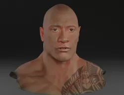 face similar to the face of Dwayne Johnson the Rock 3D model