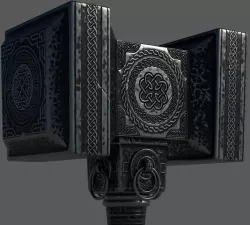 Fantasy Norse Hammer Low-poly 3D model