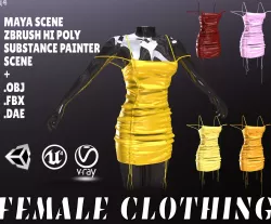 Female Clothing Low-poly 3D model