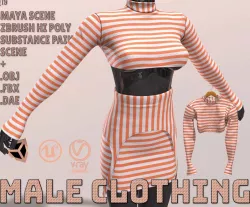 Female Clothing Low-poly 3D model