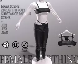 Female Clothing Low-poly 3D model