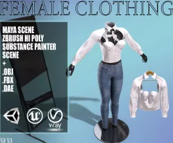 Female Clothing Low-poly 3D model