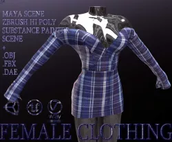 Female Clothing Low-poly 3D model