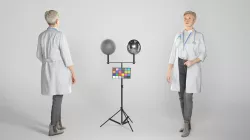 Female doctor in medical gown walking 248 Low-poly 3D model