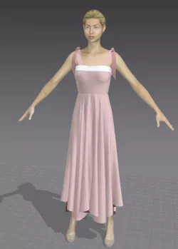 Female Dress With Bow Knot For Woman 3D model