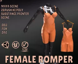 Female Rumper Low-poly 3D model