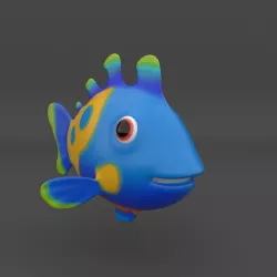 Fish cartoon v2 rigg 3D model