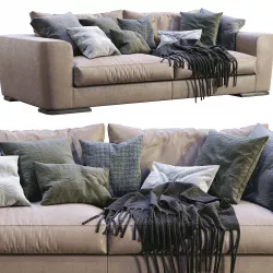 Flexform Leather Sofa Scott 3D model