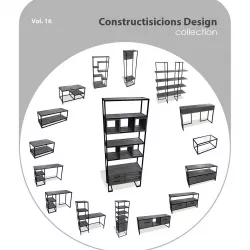 Furniture Constructisicions Design Collection - Pack 2 Low-poly 3D model