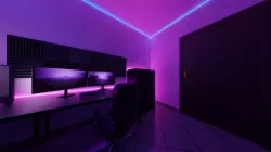 Gaming setup purple 3D model
