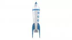 Gray Metal Rocket Low-poly 3D model