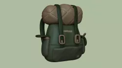Green Tree Camping Backpack - Character Costume Low-poly 3D model