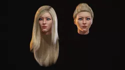 Hairstyles for women Low-poly 3D model
