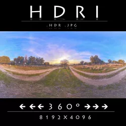 HDR AUTUMN SUNSET ON THE DIRT ROAD 3D model