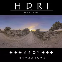HDR BEAUTIFUL SUNSET ON DIRT ROAD 3D model