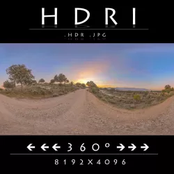 HDR RURAL DIRT ROAD AT SUNSET Low-poly 3D model
