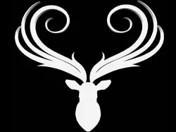 Heart Deer Antler 02 Low-poly 3D model