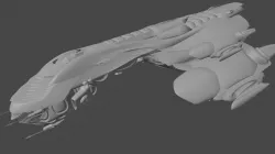 HN48 Federation Interceptor Battle Cruiser 3D model