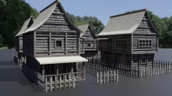 House Pack Low Poly Low-poly 3D model