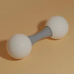 Hydrogen Molecule H2 Low-poly 3D model