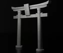 Japanese Torii Low-poly 3D model