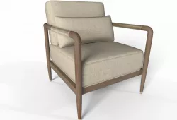 Layne Cream Armchair 3D model