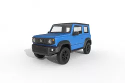 Low Poly Car - Suzuki Jimny Sierra 2019 Blue Low-poly 3D model