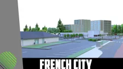 low poly french city Low-poly 3D model