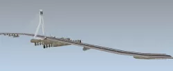 Lowpoly 3d model Erasmus bridge Rotterdam Low-poly 3D model