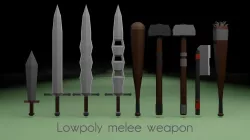 Lowpoly melee weapon pack Low-poly 3D model