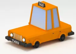 lowpoly taxi 3D model