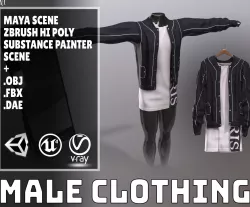 Male Clothing Low-poly 3D model