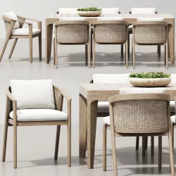 MALTA TEAK DINING SET 3D model