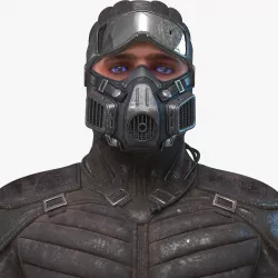 Man with still suit Bust 3D model
