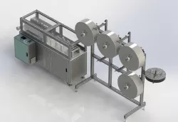 MASK MACHINE - DISPOSABLE MASK BODIES PRODUCTION 150 PCS MINUTE 3D model