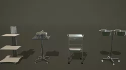 Medical coasters tables PBR Low-poly 3D model